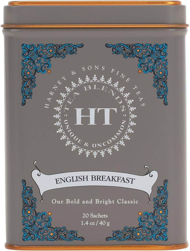 Harney & Sons English Breakfast Tea, Caffeinated, 20ct sachet tin, HT Tea Blends | Amazon (US)