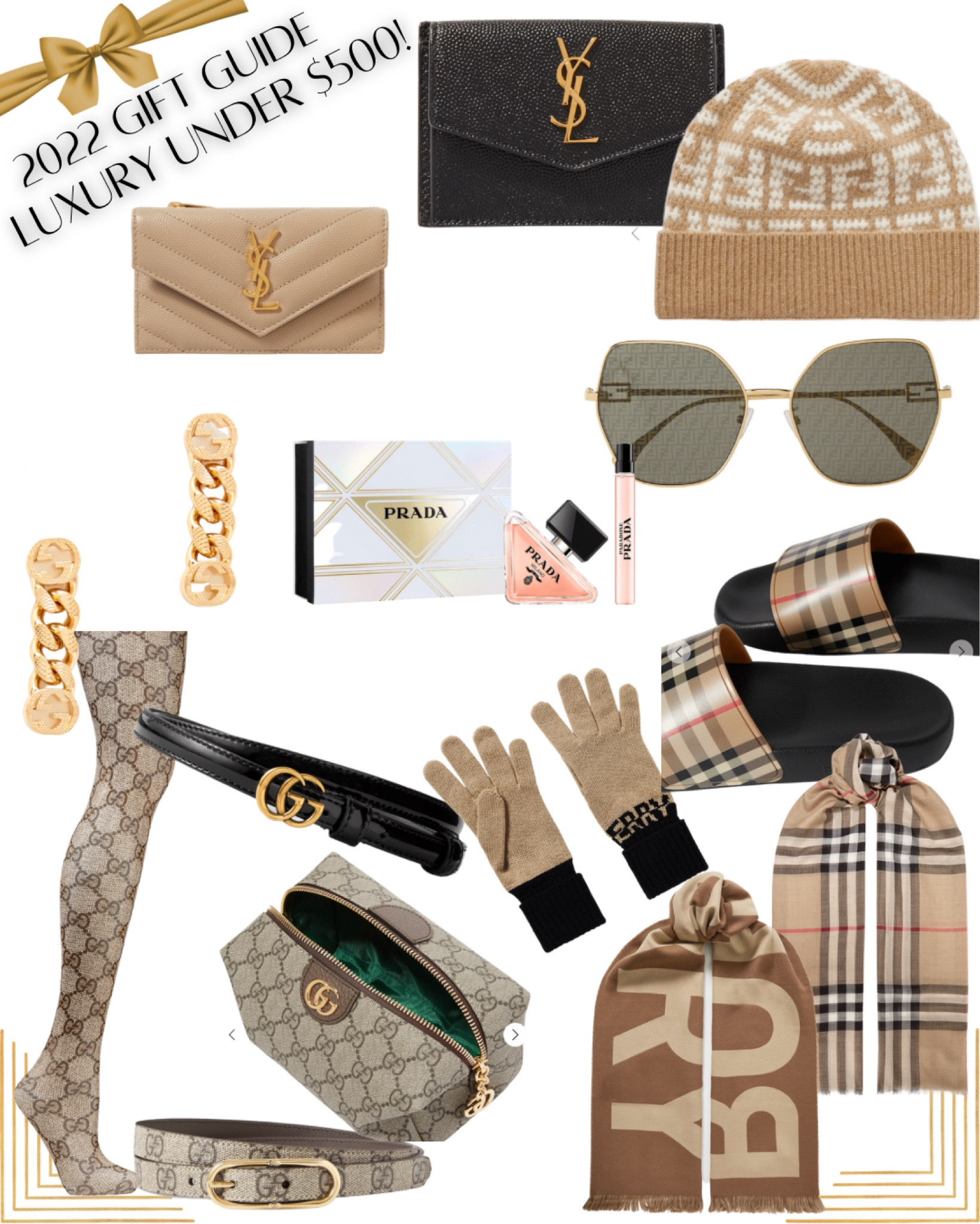 LUXURY Gift Guide! Gifts for Under $500! ✨ These are just a few popular items! Fendi, Gucci, YSL, Burberry, Parda! 

#LTKSeasonal #LTKstyletip #LTKHoliday