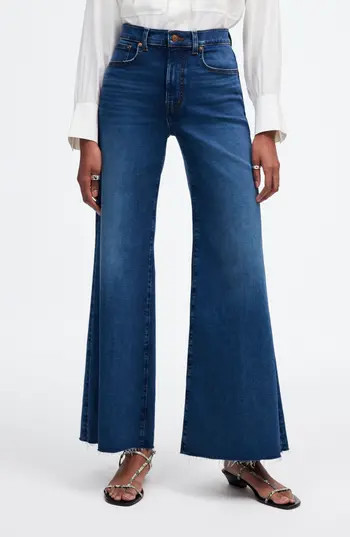 Madewell High Waist Crop Wide Leg Jeans in Pelion Wash at Nordstrom Rack, Size 31 | Nordstrom Rack