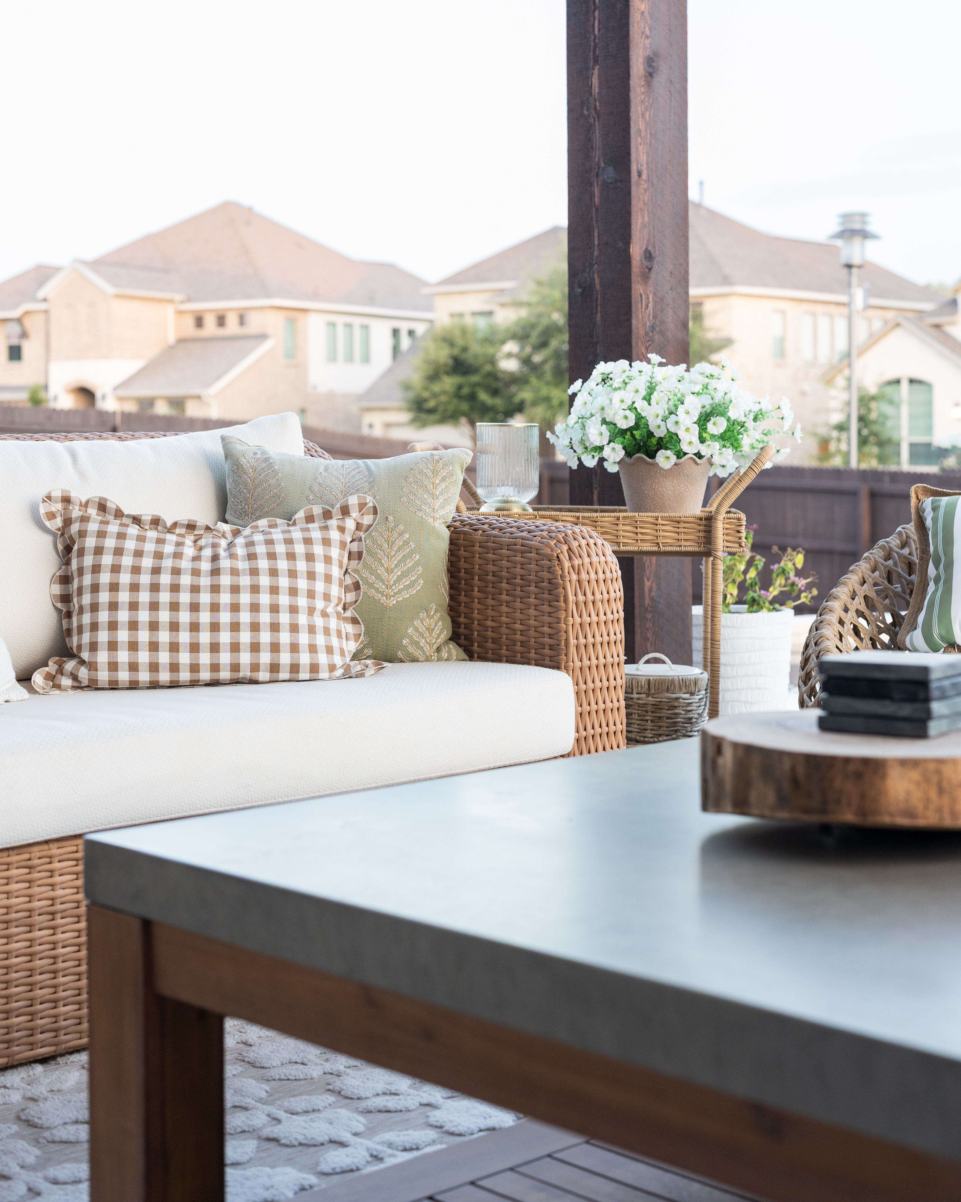 Our outdoor patio has become one of those spaces where we naturally slow down and stay awhile. The woven furniture, comfortable cushions, and soft pillows make it feel just as cozy and inviting as the rooms inside our home! Some of these pieces are even on major sale!

It’s the perfect spot to relax, unwind, enjoy the pool, or spend an afternoon outside with family. I love having an outdoor space that feels comfortable enough to actually live in and enjoy. 

 #LTKSeasonal #LTKHome #LTKSaleAlert