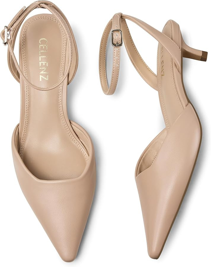 Women Low Heel Pumps: 1.97 Inch Comfortable Kitten Heel, Fashion Pointed Toe Heels, 2026 Spring S... | Amazon (US)