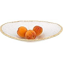 Badash Goldedge Glass Serving Bowl - 12" x 8" Oval Handcrafted Gold Leaf Edge Decorative Glass Bowl  | Amazon (US)