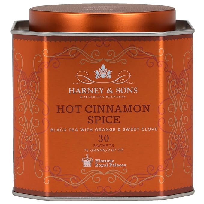 Harney & Sons Hot Cinnamon Spice Tea Tin - Black Tea with Orange & Sweet Clove - 2.67 Ounces, 30 ... | Amazon (US)