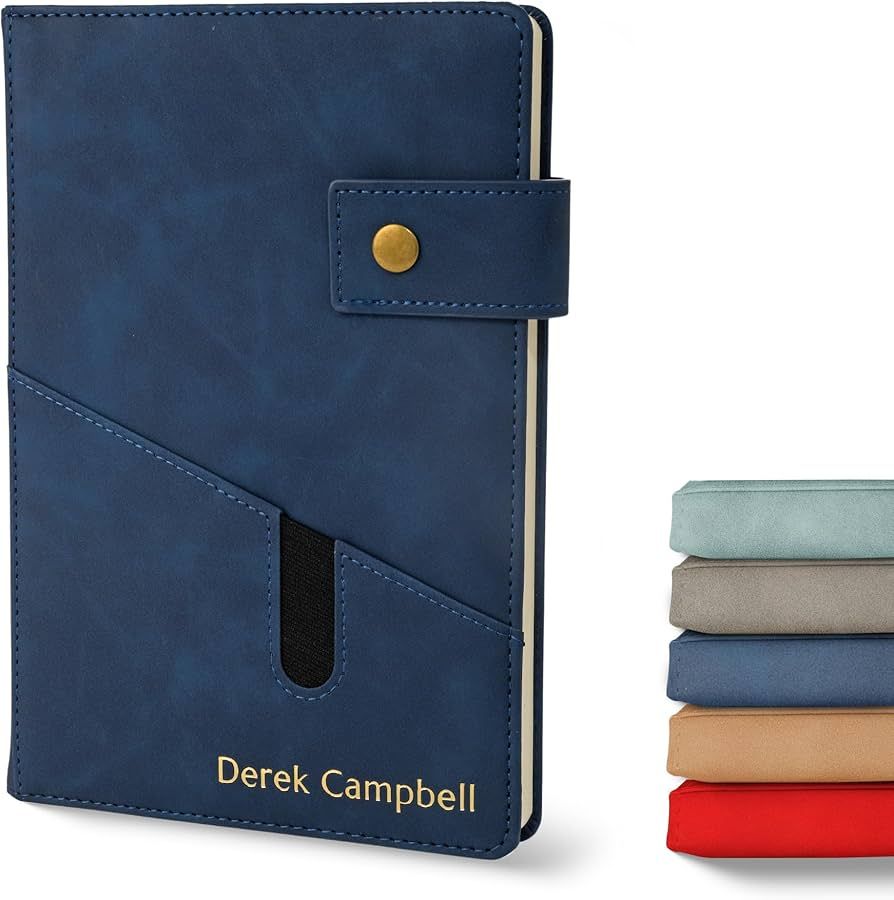 Promot Personalized Notebook - A5 Lined Leather Bound Journal for Writing Women Men - Hardcover E... | Amazon (US)