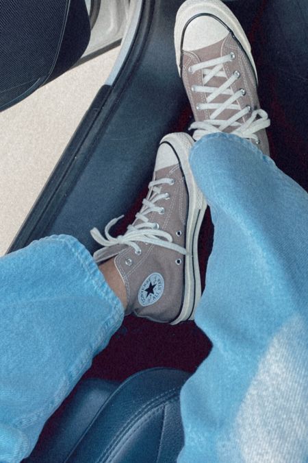 Greige converse high tops for Fall 🫶🏻