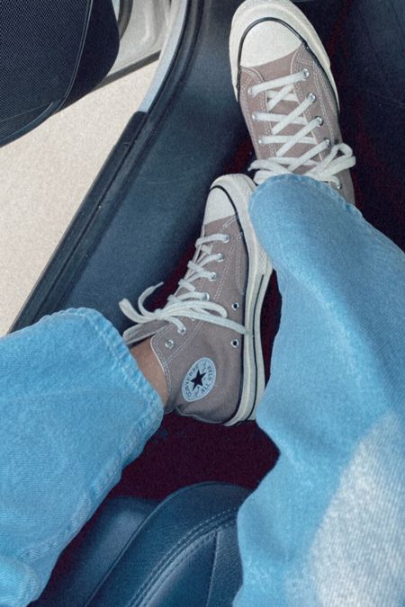 Greige converse high tops for Fall 🫶🏻