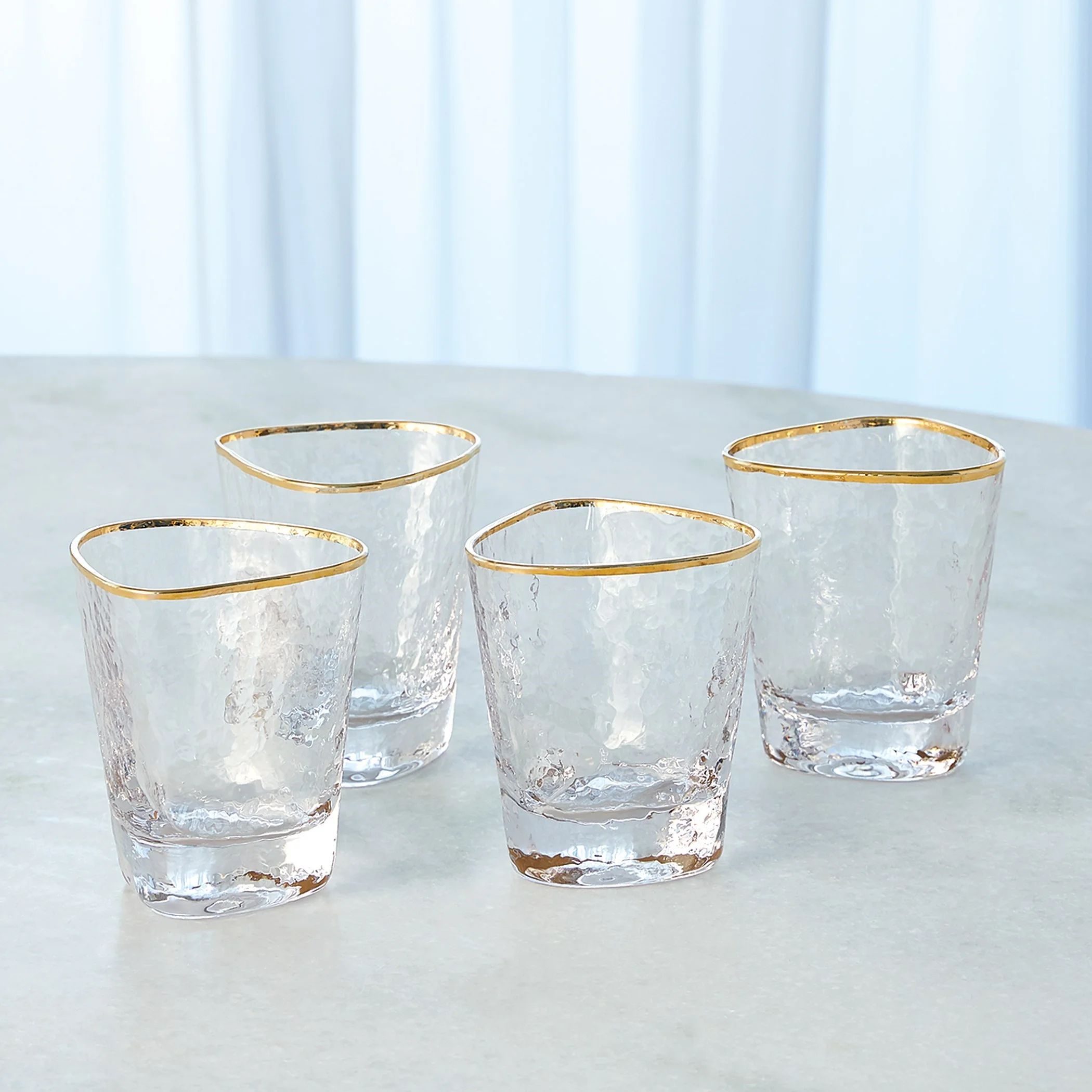 Global Views Hammered DOF Glass-Clear w/Gold Rim | Wayfair | Wayfair North America