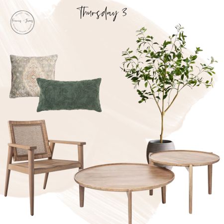 Thursday 3, living room tree, living room decor, dining chair, neutral dining chair, nesting tables, nesting coffee tables, west elm, olive green pillows, dining chair, neutral accent chair

#LTKfamily #LTKunder50 #LTKFind