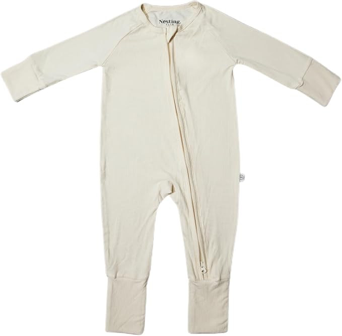 Ribbed Bamboo Baby Romper, Ribbed Bamboo Baby Pajamas & Loungewear–Newborn- 12-Months Gender Ne... | Amazon (US)