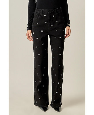 Women's Rhinestone Heart Jeans | Macy's