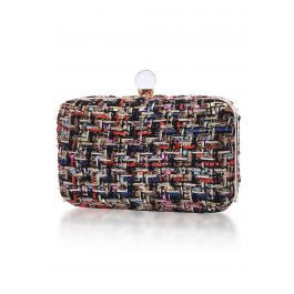 Noble Colored Fringe Tweed Clutch | Chicwish