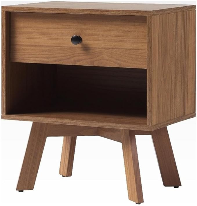 Walker Edison Mid Century Modern 1-Drawer Nightstand Bedroom Storage Drawer and Shelf Bedside End... | Amazon (US)