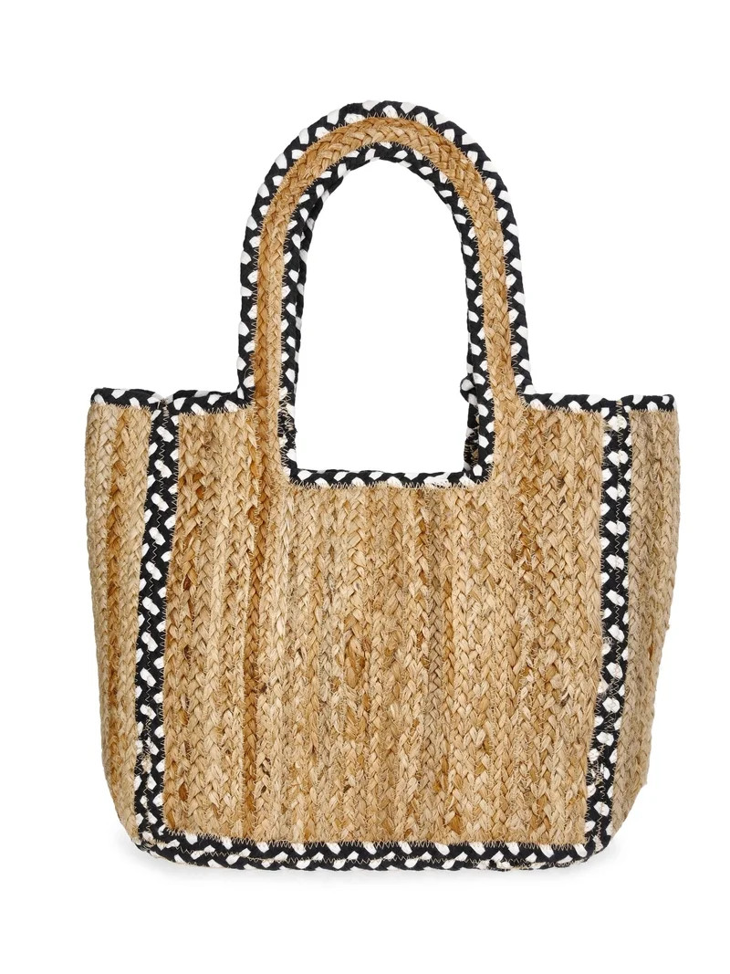No Boundaries Women's Jute Tote, Black | Walmart (US)