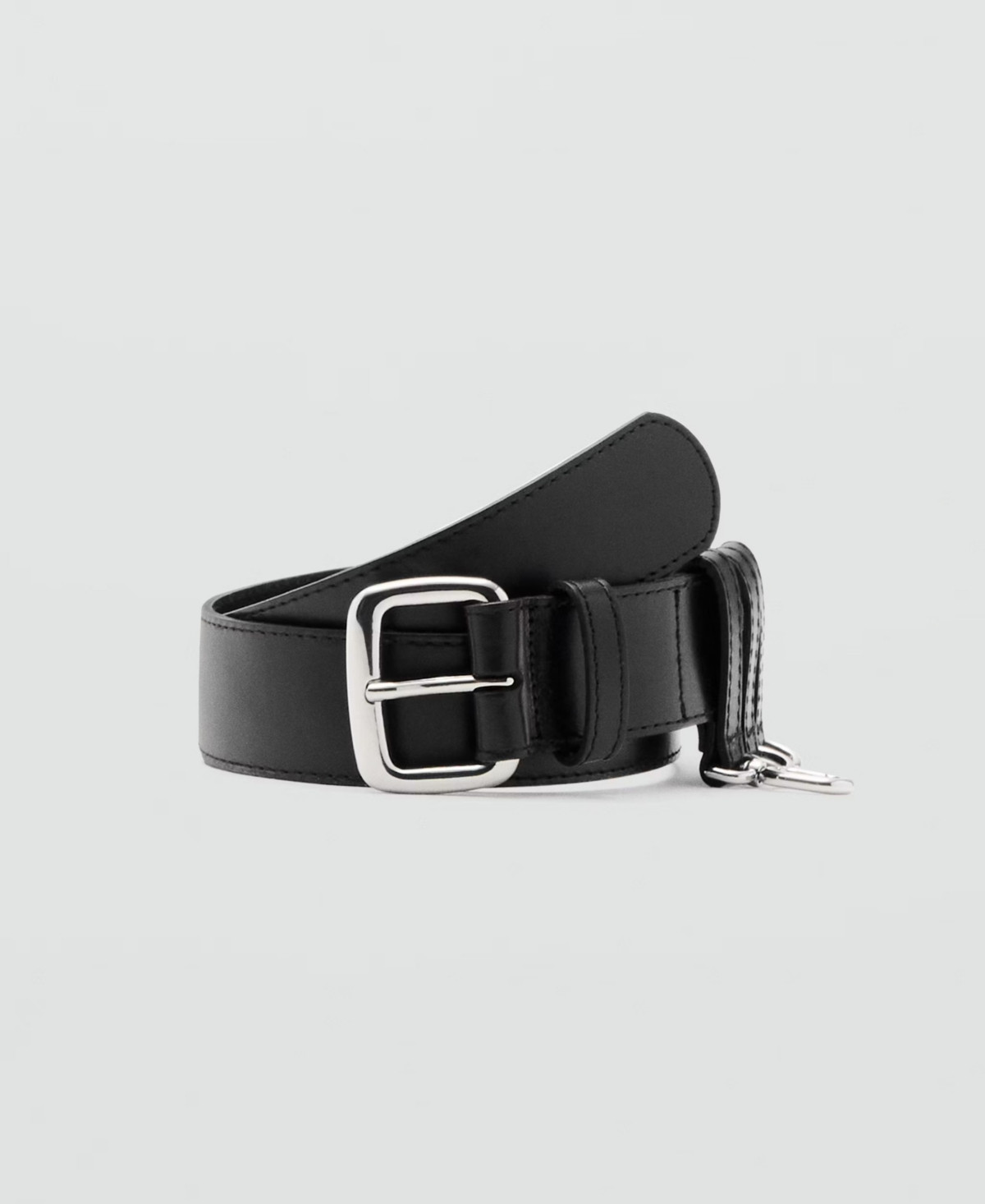 Mango Women's Belt Loops Leather Belt - Black | Macy's