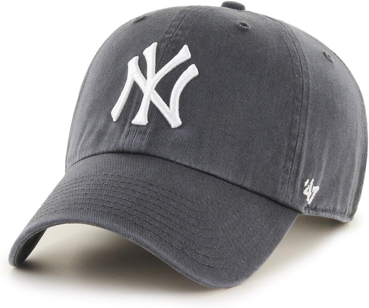 '47 New York Yankees MLB Clean Up Cap - One-Size Charcoal/White | Amazon (US)
