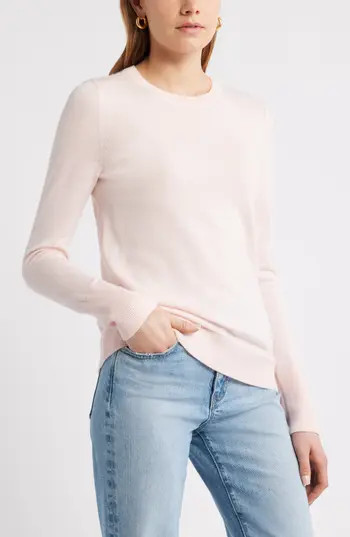 Caslon® Merino Wool Blend Crewneck Sweater in Pink Fresco at Nordstrom Rack, Size X-Large | Nordstrom Rack
