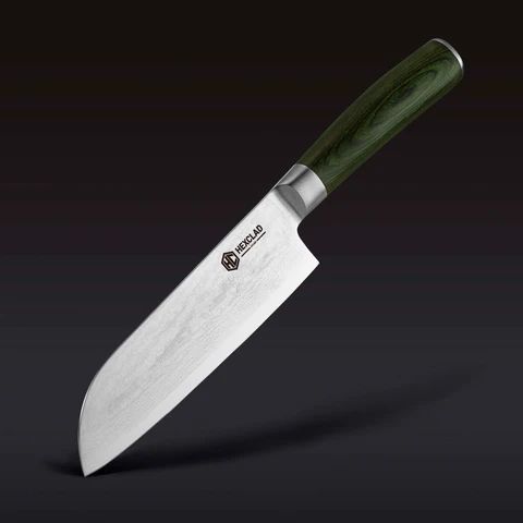 Damascus Steel Santoku Knife, 7" | HexClad Cookware (US)