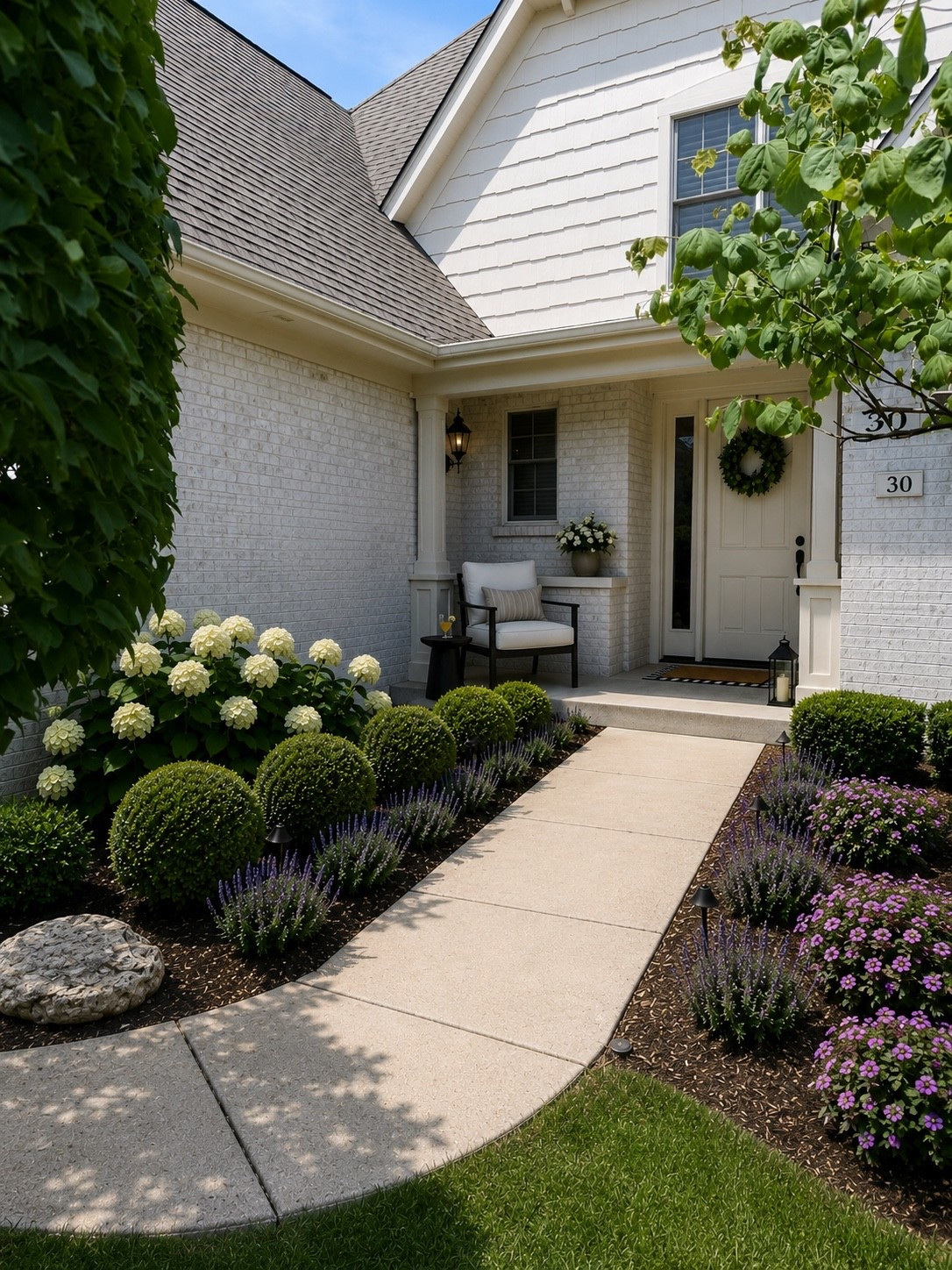 Client design 

Front porch suggestions. I recommend that they remove the overgrown shrub to allow for a cute chair and drink table along with a planter full of pretty flowers.

#LTKHome
