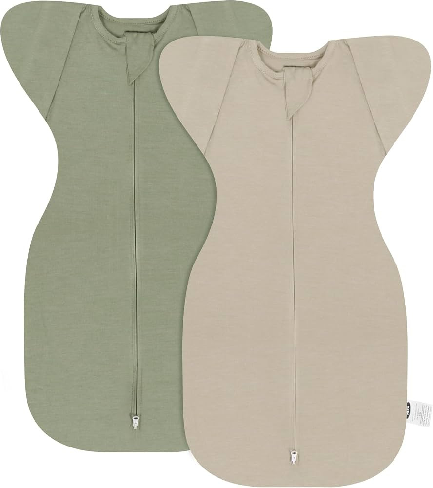MEXXI Swaddle Baby Sleep Sack With Arms Up, 2 Pack Baby Transitional Swaddle with Double Zipper, ... | Amazon (US)