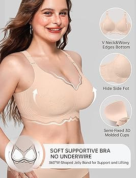 OEAK Women Bras No Underwire Scalloped Push Up Buttery Soft Tshirt Bra Seamless Full Coverage Con... | Amazon (US)