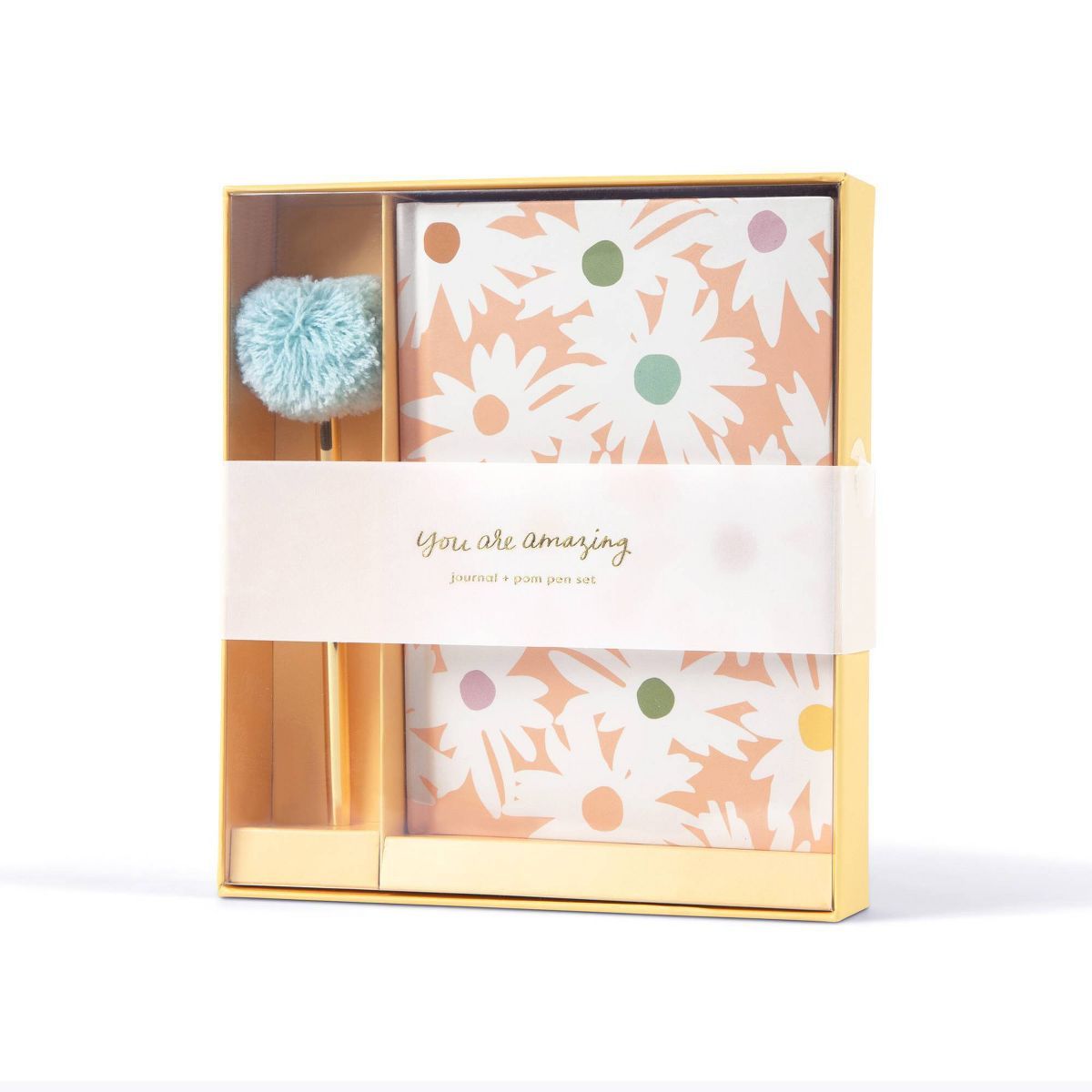 5"x7" Stationery Gifts Journal and Pom Pen Set Floral | Target