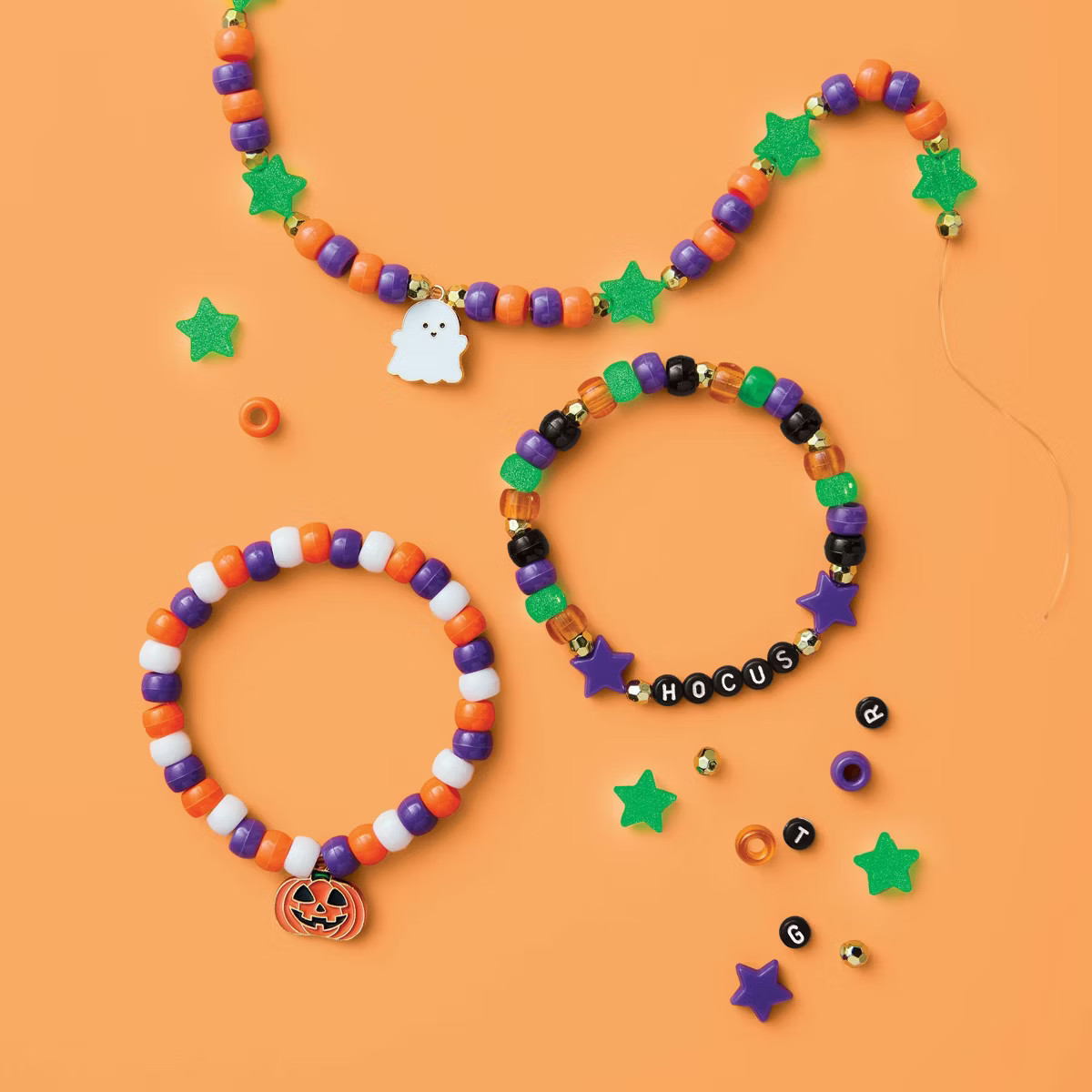 Halloween Craft Glow Beaded Bracelet Kit - Mondo Llama™ | Target