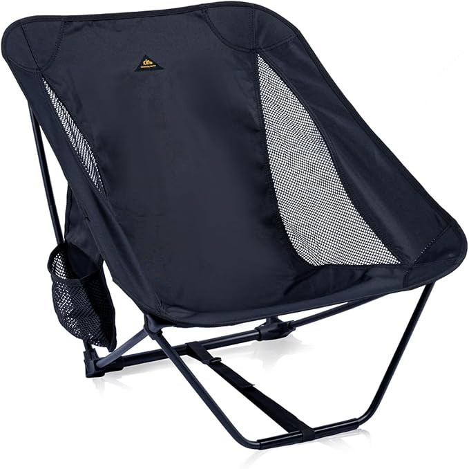 iClimb Low Ultralight Compact Camping Folding Chair with Side Pocket and Carry Bag | Amazon (US)