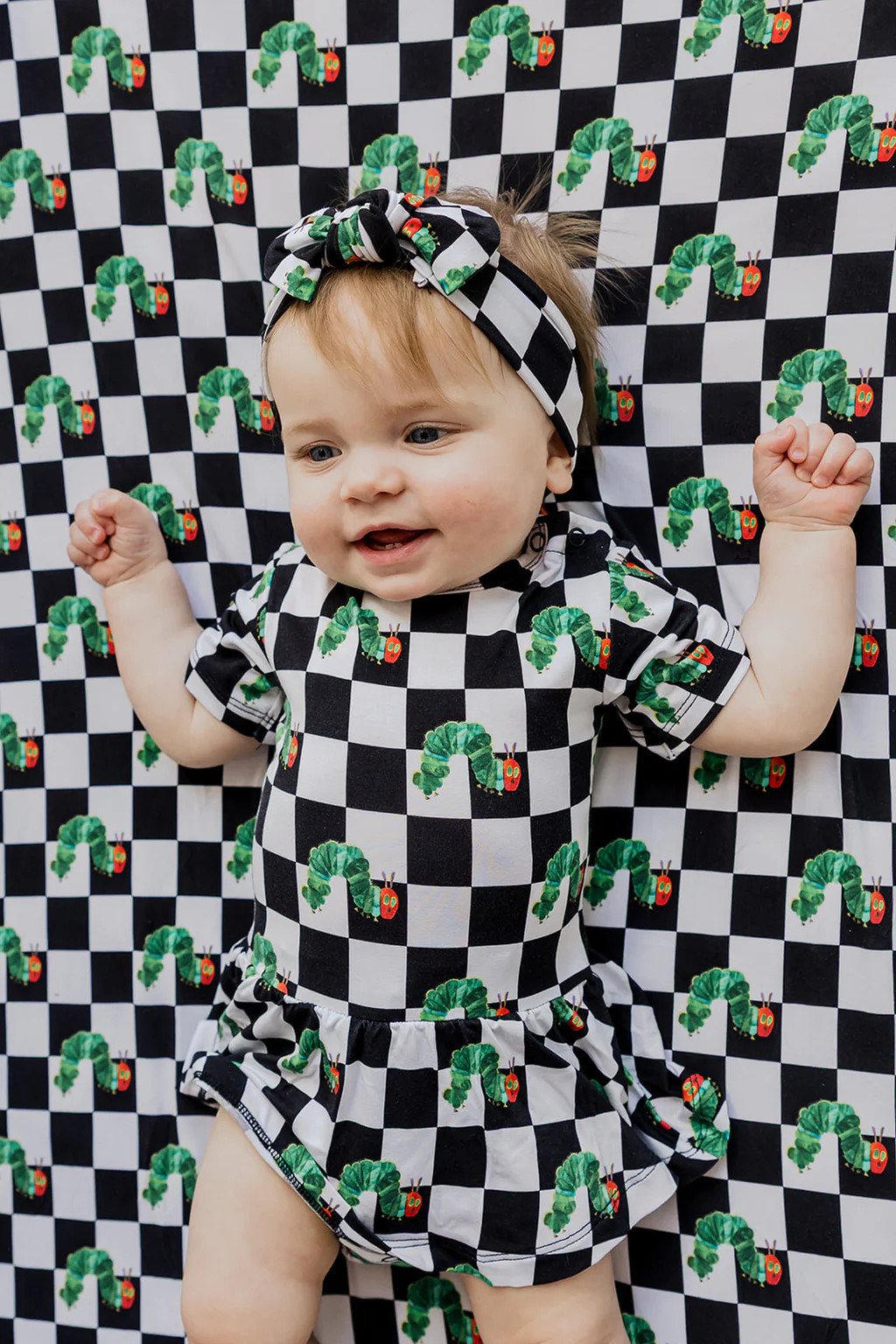 CATERPILLAR CHECK DREAM BODYSUIT DRESS | Dream Big Little