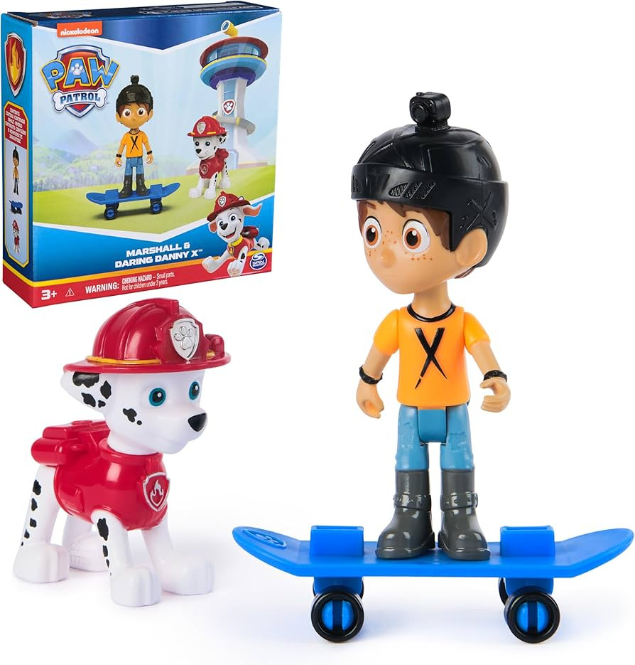 Paw Patrol Marshall & Daring Danny X Figures Set with Skateboard, Kids Toys for Boys and Girls Ages 3 and Up | Amazon (US)