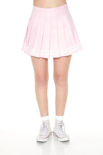Varsity-Striped Pleated Mini Skirt | Forever 21
