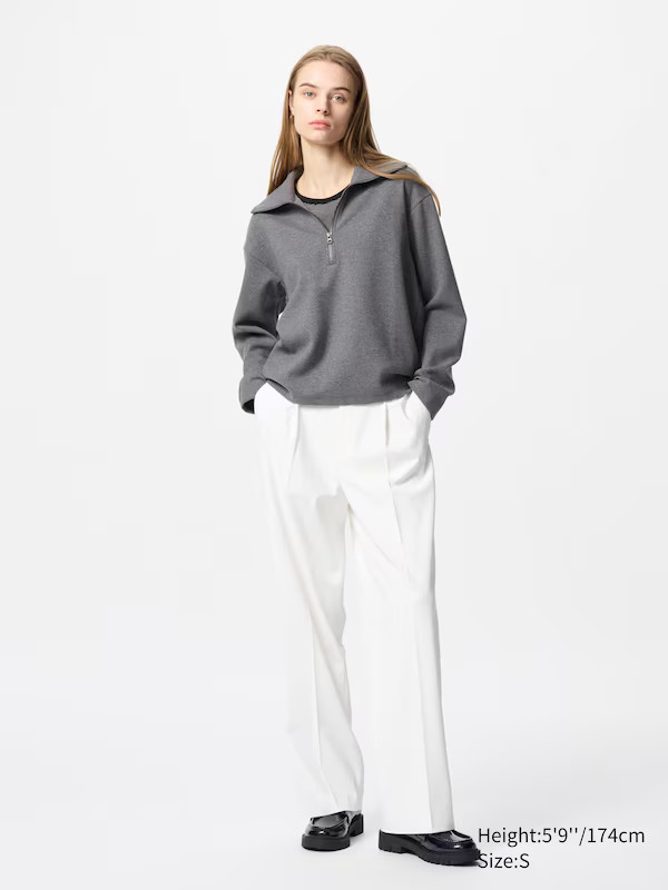 Pleated Wide Trousers (Longer) | Uniqlo BE