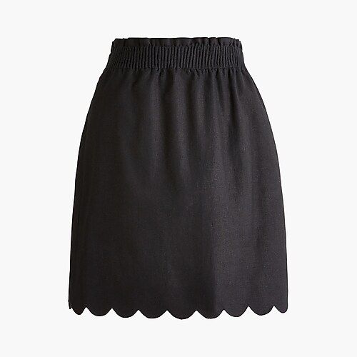 Scalloped linen-cotton skirt curated on LTK