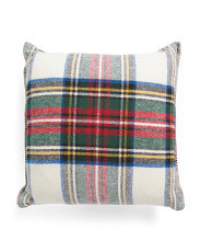 22x22 Made In Italy Plaid Whipstitch Pillow | Marshalls