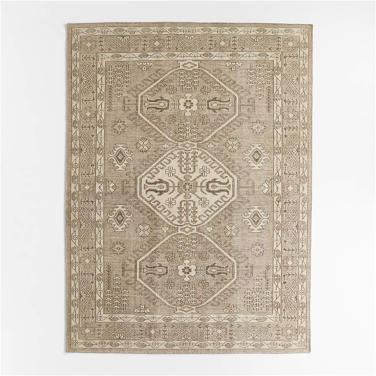 Naples Performance Traditional Ivory Handknotted Area Rug 8'x10' + Reviews | Crate & Barrel | Crate & Barrel