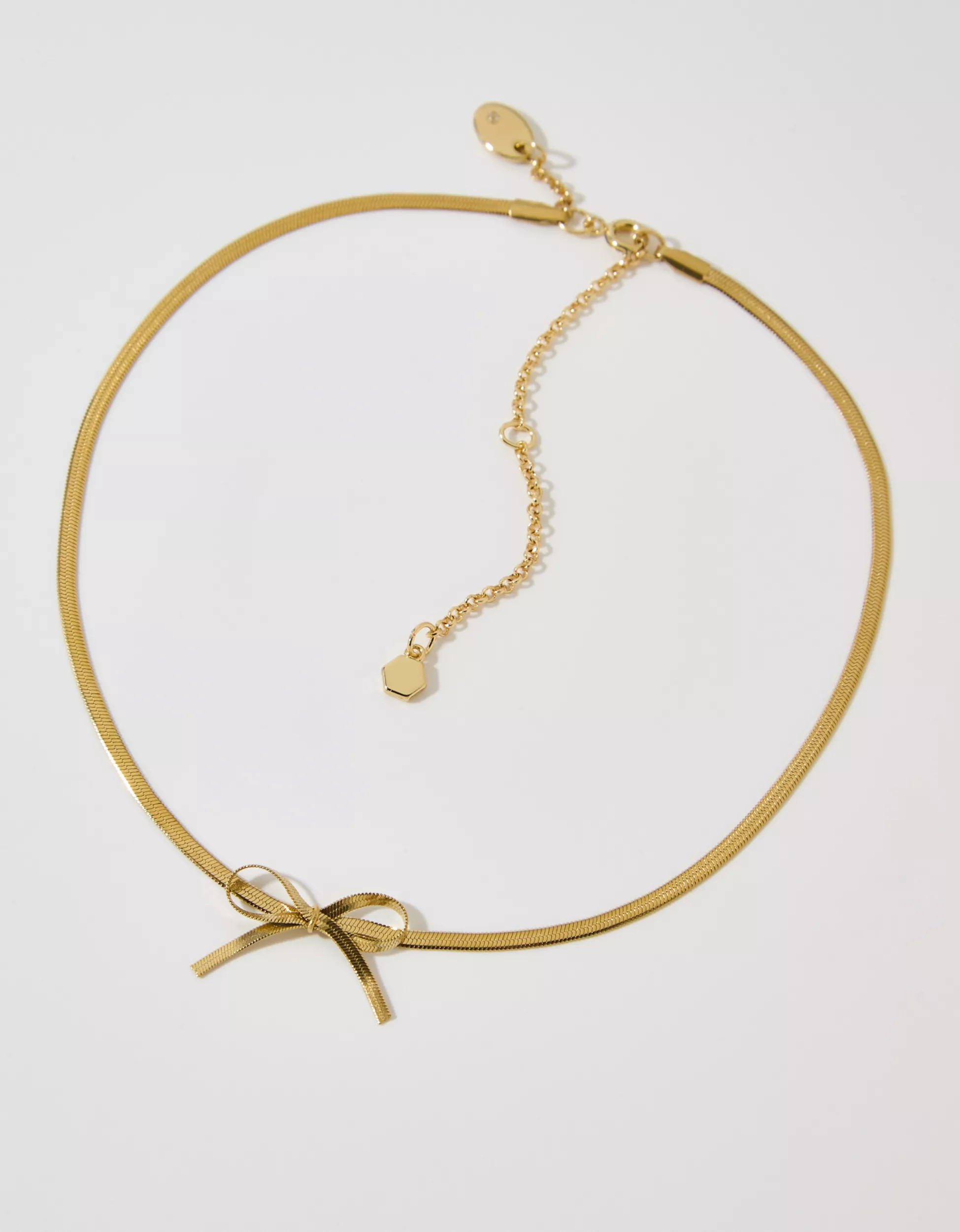 Aerie Snake Chain Bow Necklace | Aerie