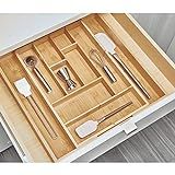 iDesign Formbu Bamboo Expandable Cutlery Drawer Tray Silverware Drawer Organizer for Kitchen Drawers | Amazon (US)