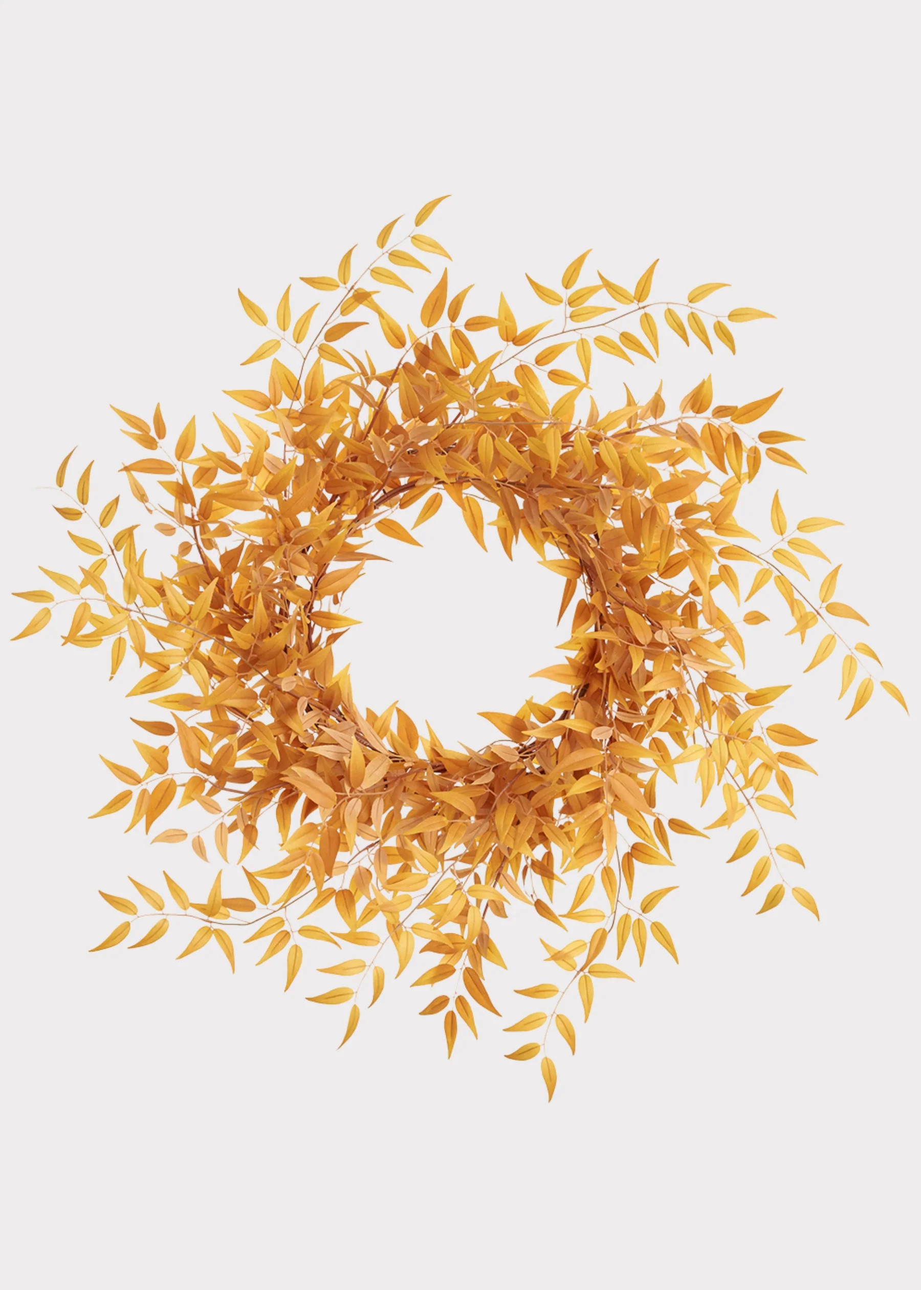 Italian Ruscus Wreath in Autumn Mustard | Fake Fall Wreaths | Afloral | Afloral