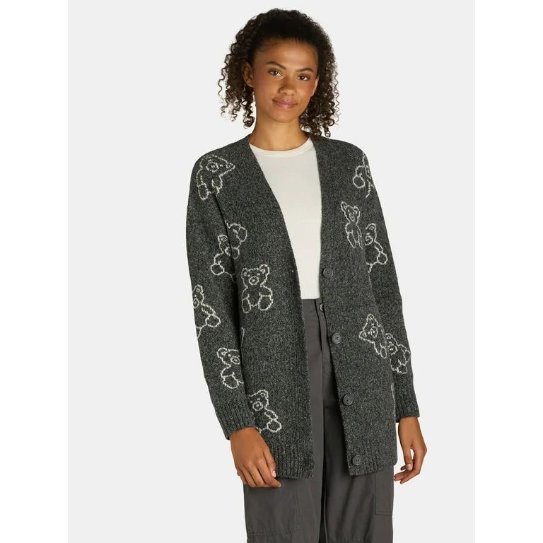 No Boundaries Conversational Cardigan, Women's and Women's Plus Sizes XXS-2XL | Walmart (US)