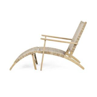 Noble House Snumshire Wicker Outdoor Lounge Chair with Ottoman (2-Pack) 108055 - The Home Depot | The Home Depot