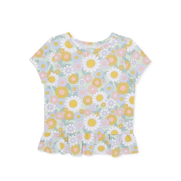 Garanimals Toddler Girls Short Sleeve Peplum Tee, Sizes 12 Months-5T | Walmart (US)