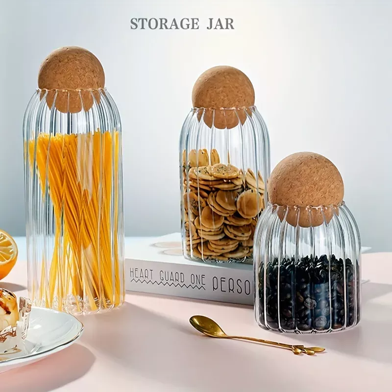 Transparent Glass Mixed Grain Snack Storage Sealed Jar With - Temu