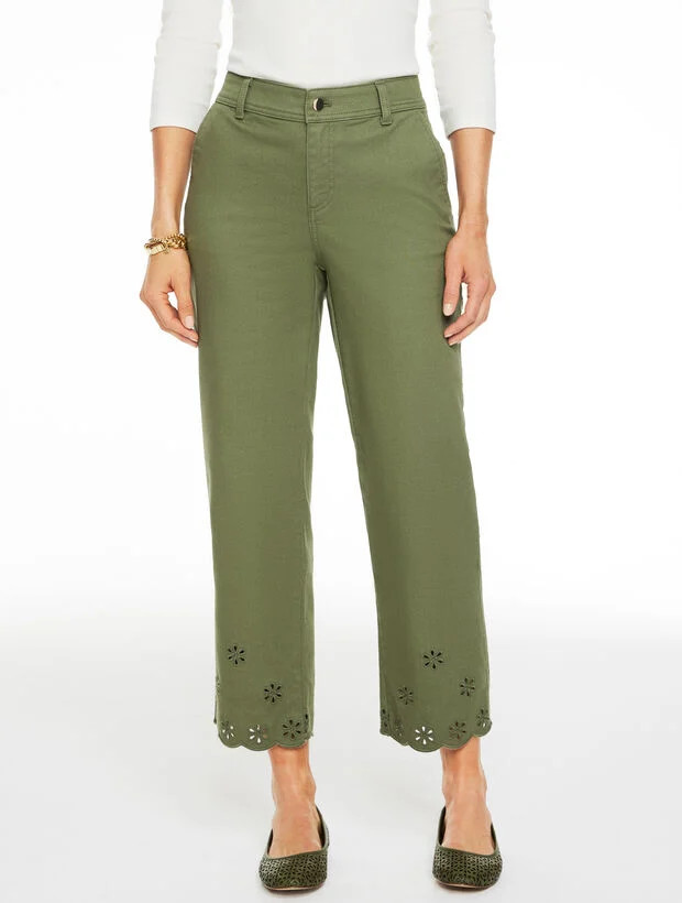 Straight Ankle Embroidered Jeans | Talbots
