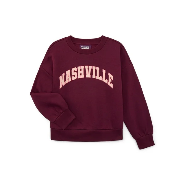 Weekend Academy Girls Long Sleeve Graphic Crewneck Sweatshirt, Sizes 4-18 | Walmart (US)