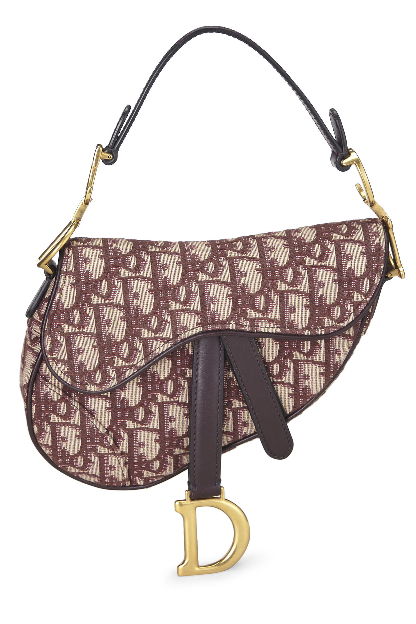 Christian Dior Burgundy Oblique Saddle Bag Mini Q9B044RI19003 | WGACA | What Goes Around Comes Around