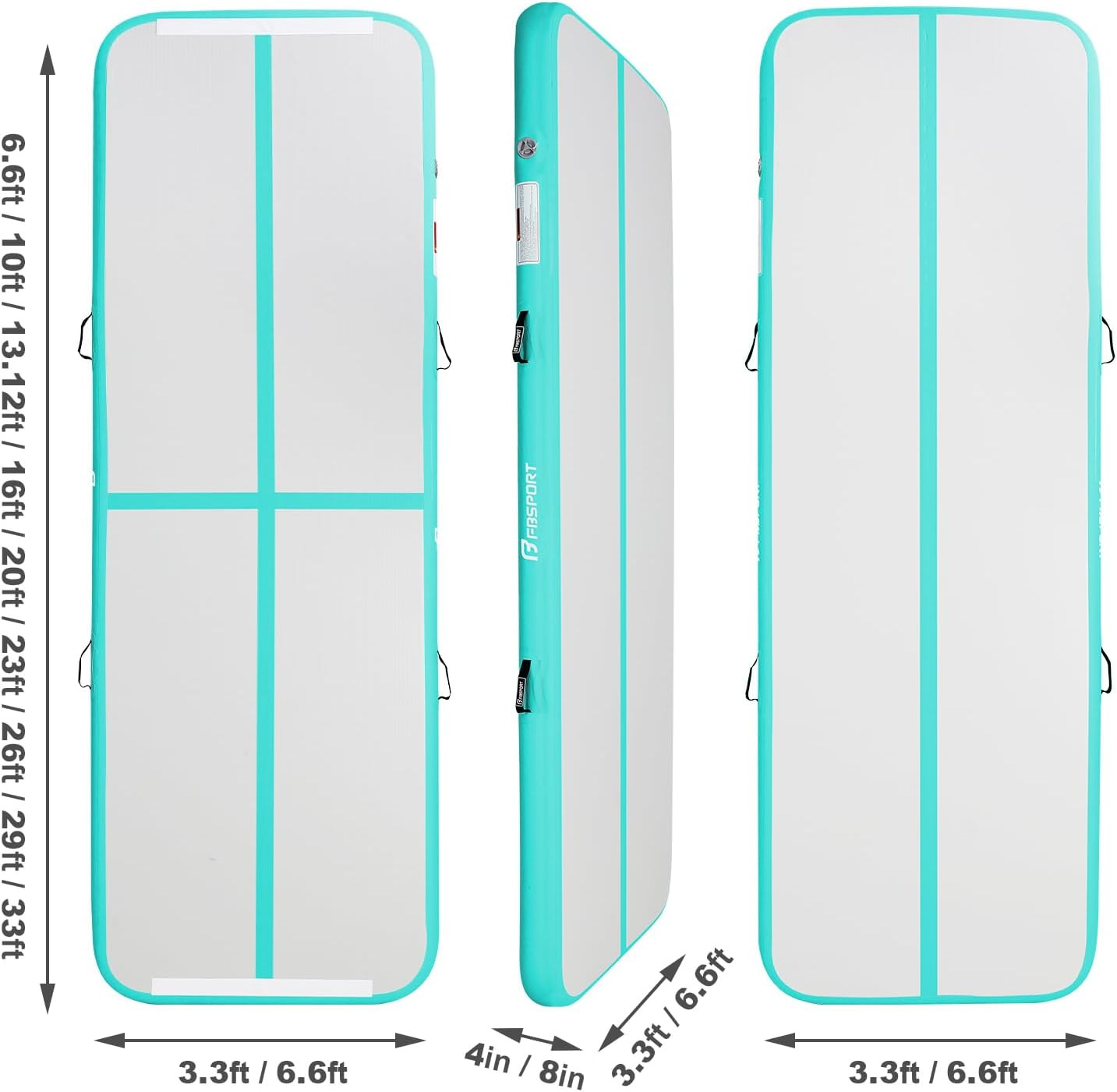 FBSPORT Inflatable Air Gymnastics Mat Training Mats 4/8 inches Thickness Gymnastics Tracks for Ho... | Amazon (US)