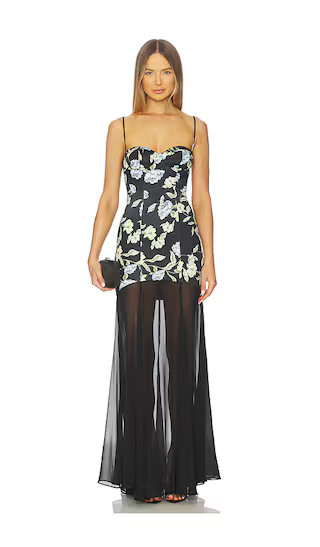 Meryl Gown in Noir Botanica | Revolve Clothing (Global)