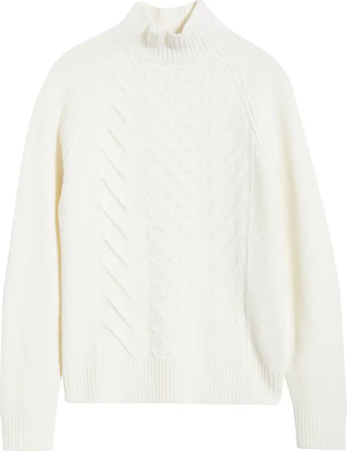 Hector Cable Virgin Wool & Silk Mock Neck Sweater | Nordstrom
