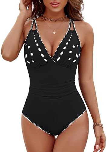 BMJL One Piece Swimsuit for Women Tummy Control Bathing Suit Popular Swimsuits with Laser-Cut Det... | Amazon (US)