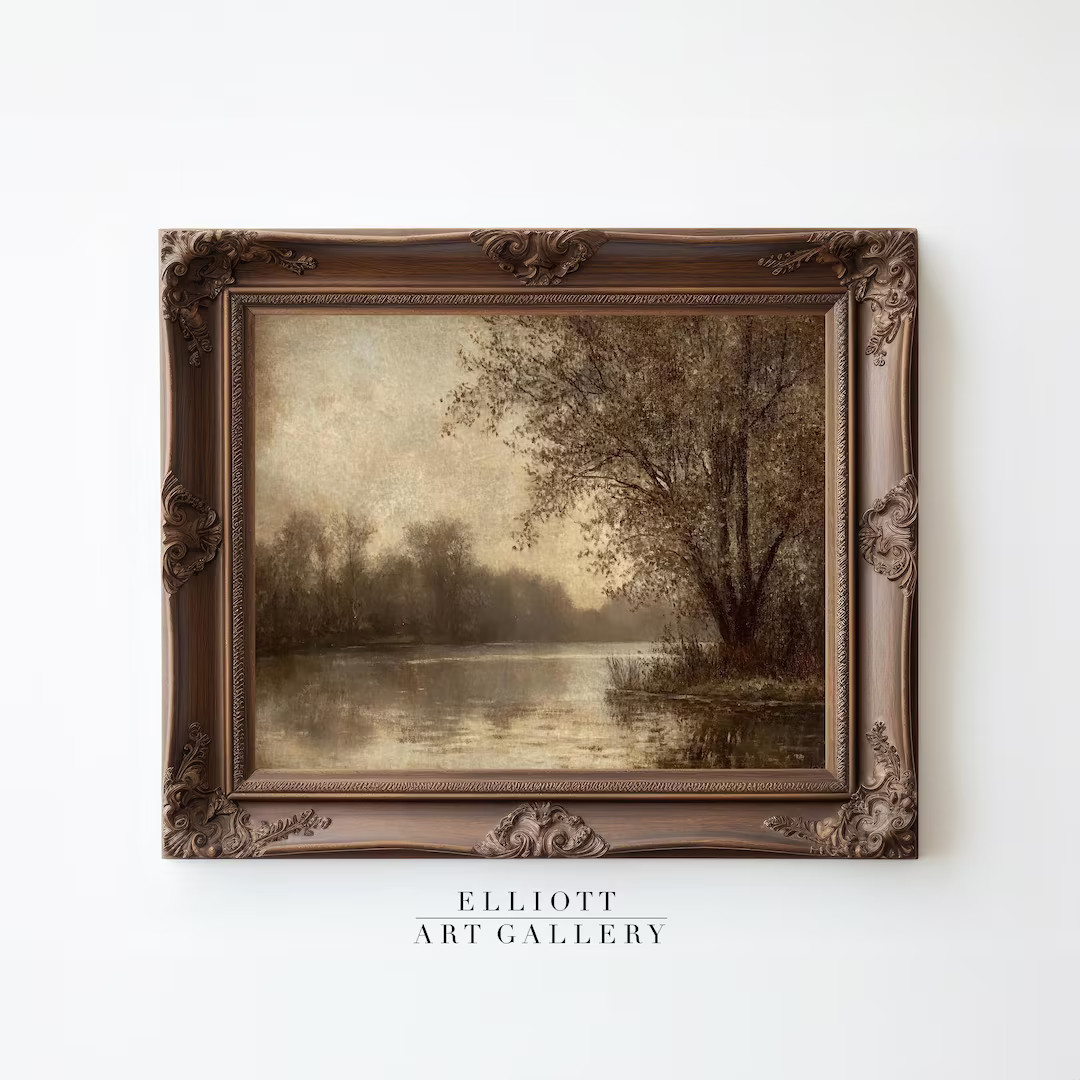 Vintage Landscape Wall Art | Moody Fall Print | Dark Autumn Decor | Moody Landscape | Rustic Wall... | Etsy (US)