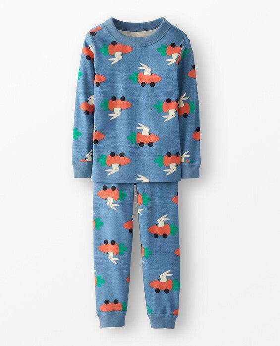 Toddler Easter HannaJams™ Pajama Set in Carrot Cars On Blue - 100% Organic Combed Cotton - Boys' Size 3 by Hanna Andersson | Hanna Andersson